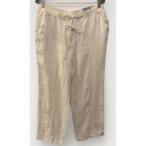 JM‎ Collection 100% Linen Casual Lounge Pants NWT Women's 12P Taupe